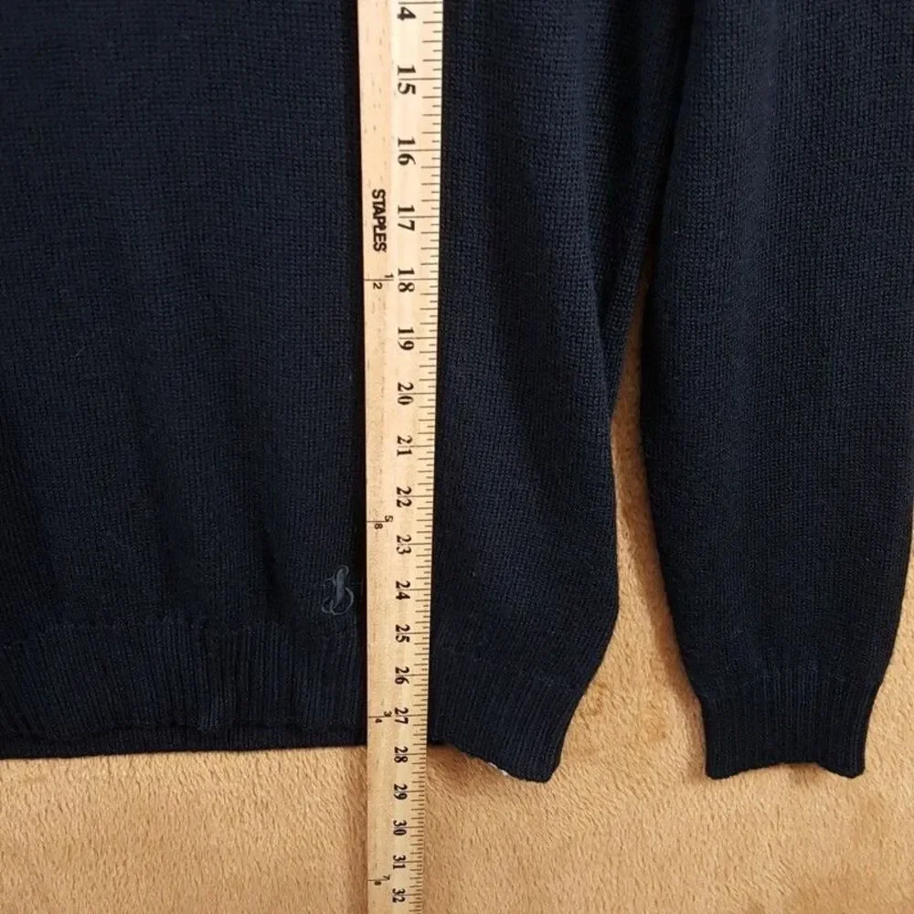 JIL SANDER Sweater Mens Size 48 Black Pullover Crew Extrafine Virgen Wool $690